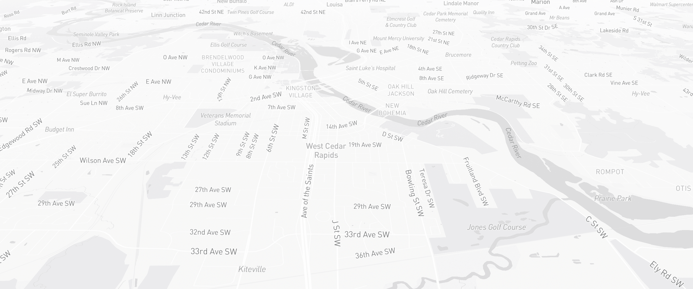 Neighborhood map of Cedar Rapids, IA — the area served by Life Insurance Agents of Cedar Rapids Group